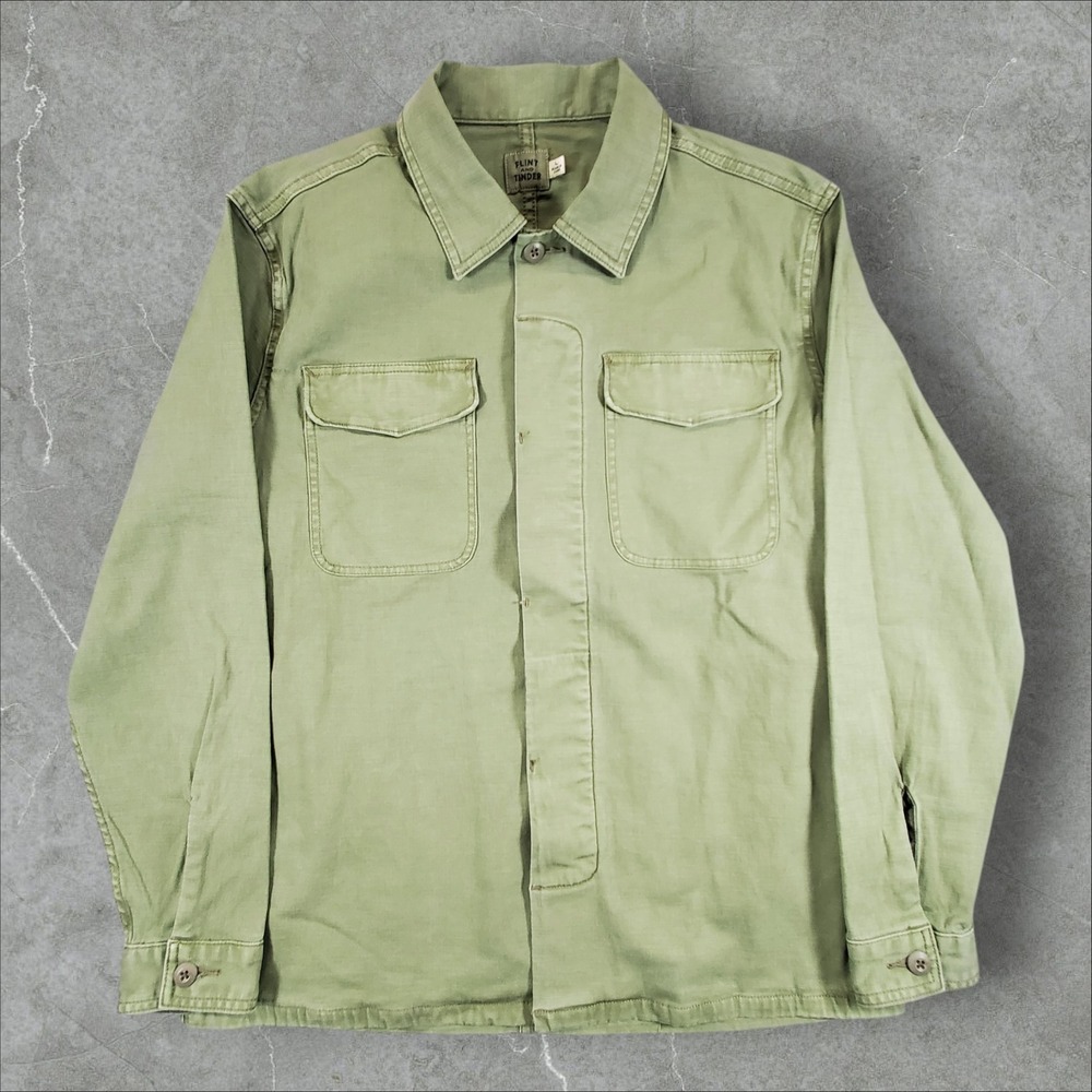 Flint and Tinder Field Jacket Mens Large Olive Green  Utility Chore Moleskin